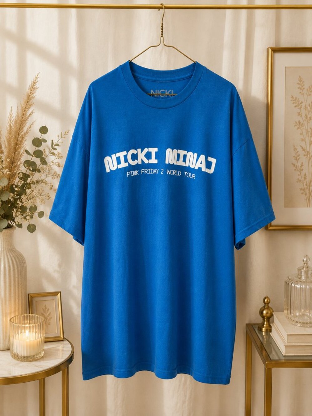 Nicki Minaj Pink Friday 2 World Tour Lighting Crew Blue T-Shirt XL 2024